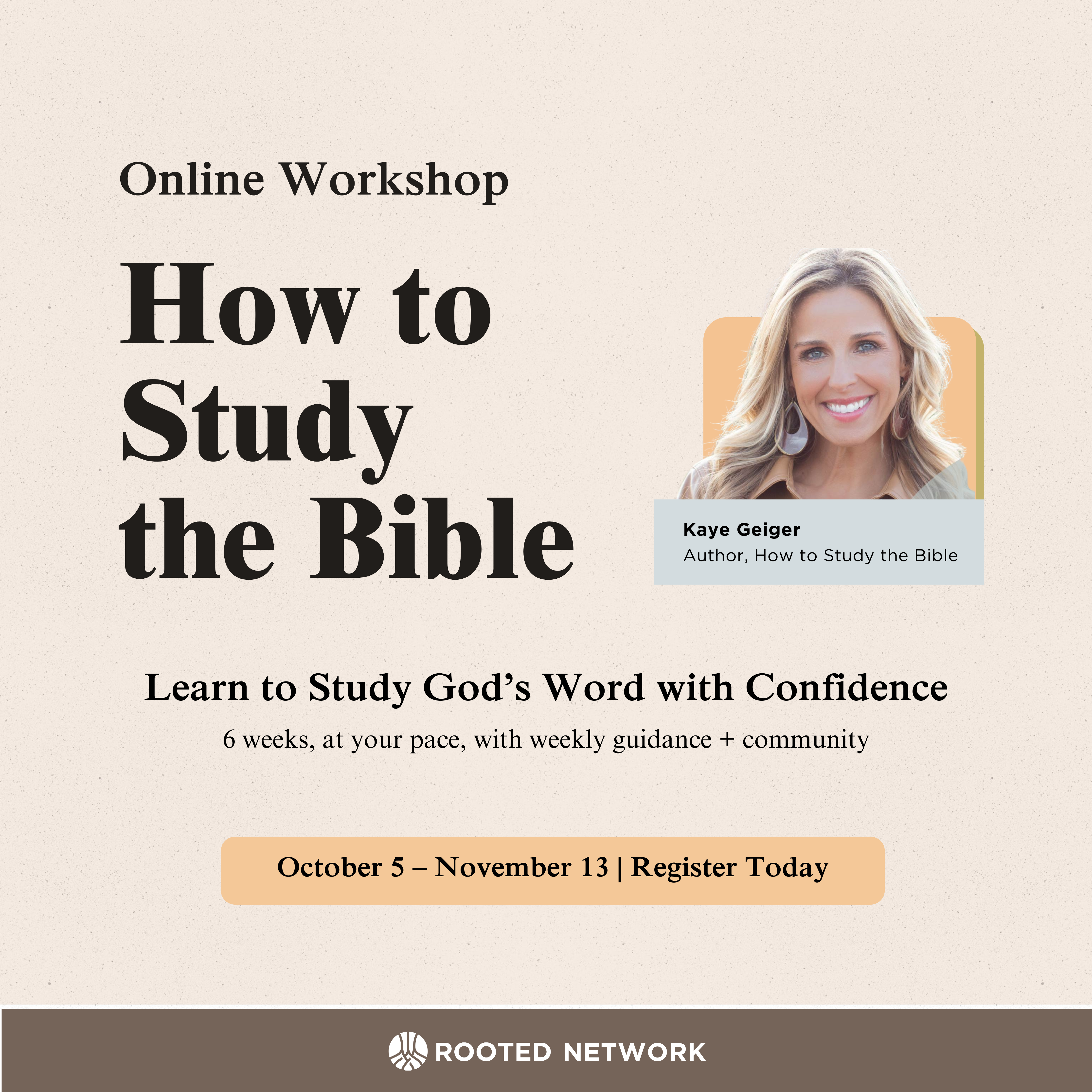 How to Study the Bible Online Workshop—Begins Week of October 5, 2025